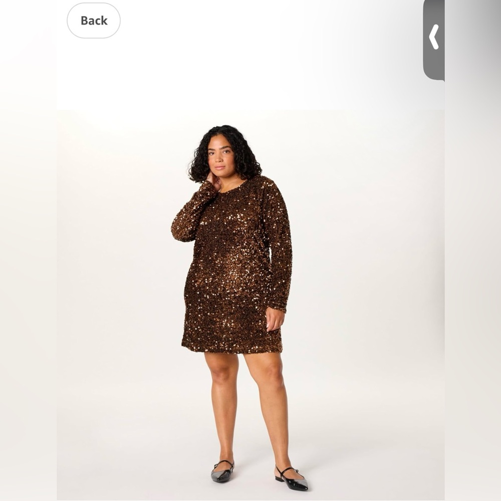 The Drop Women's Luz Sequin Long Sleeve Mini Dress
